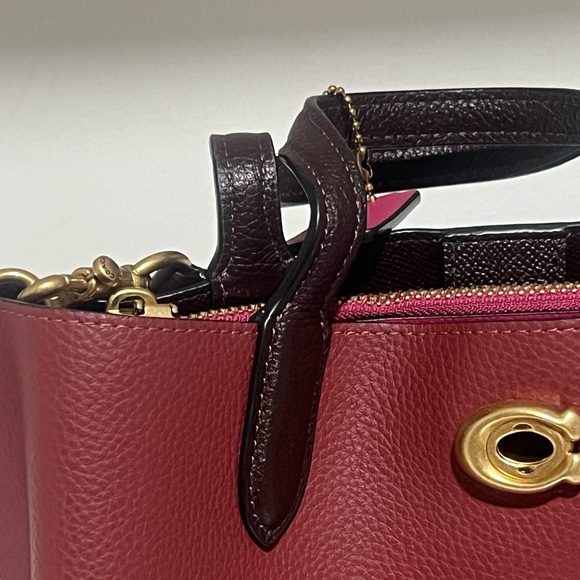 Coach Burgundy Leather Handbag - Picture 6 of 8